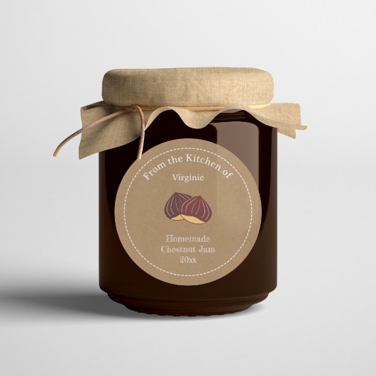 Kraft & Rustic Chestnut Jam Label Sticker
