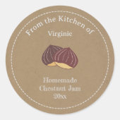 Kraft & Rustic Chestnut Jam Label Sticker (Voorkant)