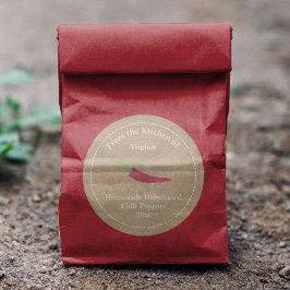 Kraft & Rustic Chili Peppers Label Sticker