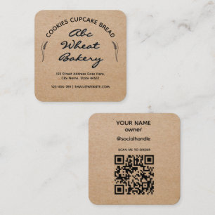 Kraft Rustic Cottage Bakkerij Vierkante Visitekaartje
