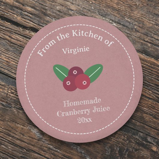 Kraft & Rustic Cranberry Juice Label Sticker