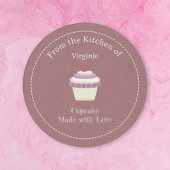 Kraft & Rustic Cupcake Label Sticker