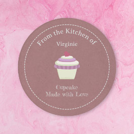 Kraft & Rustic Cupcake Label Sticker