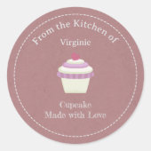 Kraft & Rustic Cupcake Label Sticker (Voorkant)