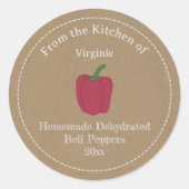 Kraft Rustic Dehydrated Bell Peppers Label Sticker (Voorkant)