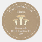 Kraft & Rustic Dried Chanterelles Label Sticker (Voorkant)