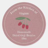 Kraft & Rustic Dried Goji Berries Label Sticker (Voorkant)