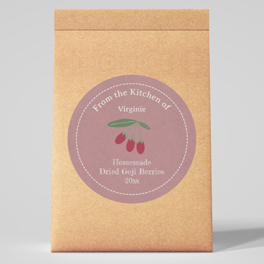 Kraft & Rustic Dried Goji Berries Label Sticker