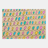 Kraft Rustic Festive kerstlampjes Inpakpapier Vel (Voorkant 3)