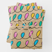 Kraft Rustic Festive kerstlampjes Inpakpapier Vel (In situ)