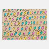 Kraft Rustic Festive kerstlampjes Inpakpapier Vel (Voorkant)