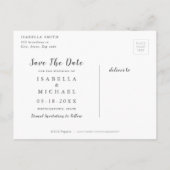 Kraft rustic floral calligraphy save the date aankondigingskaart (Achterkant)
