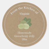 Kraft & Rustic Gooseberry Jelly Label Sticker (Voorkant)