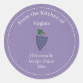 Kraft & Rustic Grape Juice Label Sticker (Voorkant)