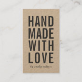 Kraft Rustic handgemaakt met liefde Social Media Visitekaartje (Voorkant)