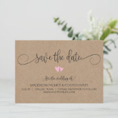 Kraft Rustic Hearts gaat de datum redden Save The Date (Staand voorkant)