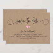 Kraft Rustic Hearts gaat de datum redden Save The Date (Voorkant / Achterkant)