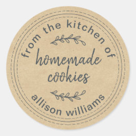Kraft Rustic Homemade Koekjes Label