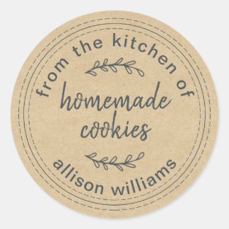 Kraft Rustic Homemade Koekjes Label