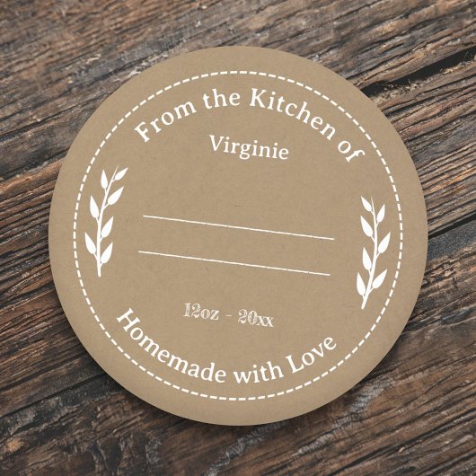 Kraft & Rustic Homemade met Sticker liefdeslabel