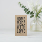 Kraft Rustic Homemade With Love Social Media Visitekaartje (Staand voorkant)