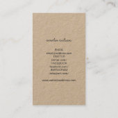 Kraft Rustic Homemade With Love Social Media Visitekaartje (Achterkant)