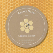 Kraft Rustic Honey Jar Label Sticker voor de imker