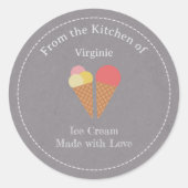 Kraft & Rustic Ice Cream Label Sticker (Voorkant)