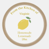Kraft Rustic Jam, Lemon of Lemonade Label Sticker (Voorkant)