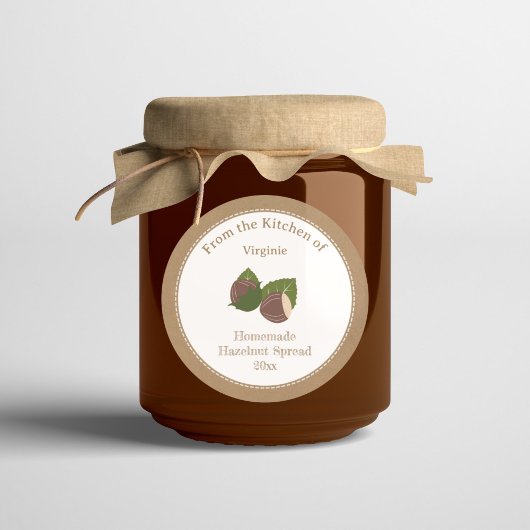 Kraft Rustic Jam of Hazelnut Spread Label Sticker