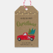 Kraft Rustic Kerstmis  Truck String Lights Cadeaulabel (Voorkant)