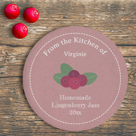 Kraft & Rustic Lingonberry Jam Label Sticker