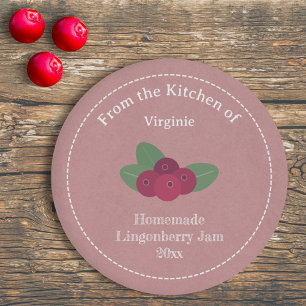 Kraft & Rustic Lingonberry Jam Label Sticker