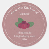 Kraft & Rustic Lingonberry Jam Label Sticker (Voorkant)
