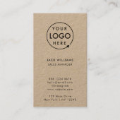 Kraft Rustic Logo | Verticale Informele Bedrijfslo Visitekaartje (Voorkant)
