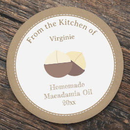 Kraft Rustic Macadamia Oil Label Sticker