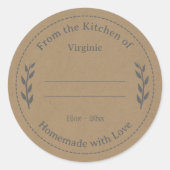 Kraft & Rustic Made with Love Grey Label Sticker (Voorkant)