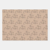 Kraft Rustic Merry Black Red Green Inpakpapier Vel (Voorkant)