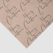 Kraft Rustic Merry-kerstscript Tissuepapier (Detail)