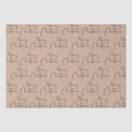 Kraft Rustic Merry-kerstscript Tissuepapier