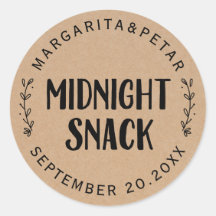 Kraft Rustic Middennacht Snack Bruiloft Zegel