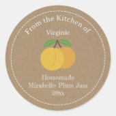 Kraft & Rustic Mirabelle Plum Jam Label Sticker (Voorkant)