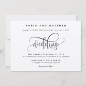 Kraft, Rustic Modern, Elegant Script Wedding Kaart (Voorkant)