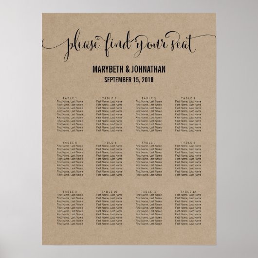 Kraft Rustic Modern we doen een weddenschap Poster (Voorkant)