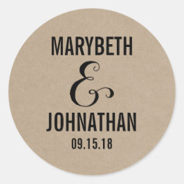 Kraft Rustic Modern we doen Sticker voor bruilofte