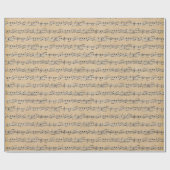 Kraft Rustic Music Parchment Ephemera Antiek Cadeaupapier (Vlak)