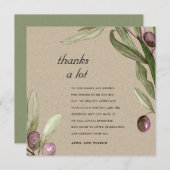 KRAFT RUSTIC OLIVE WATERVERF FOLIAGE WEDING DAN BEDANKKAART (Voorkant / Achterkant)