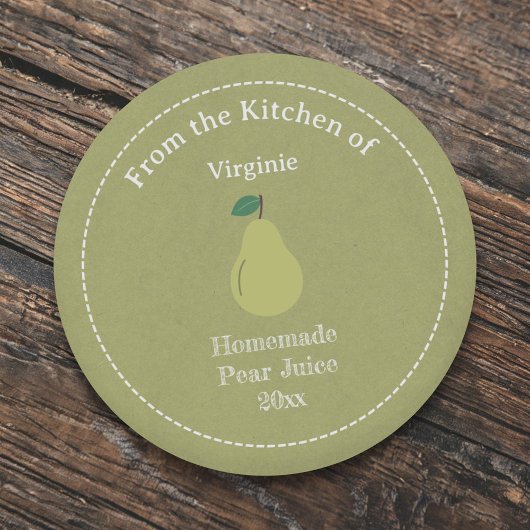 Kraft & Rustic Pear Juice Label Sticker