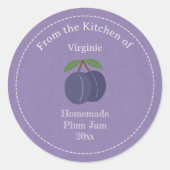 Kraft & Rustic Plum Jam Label Sticker (Voorkant)