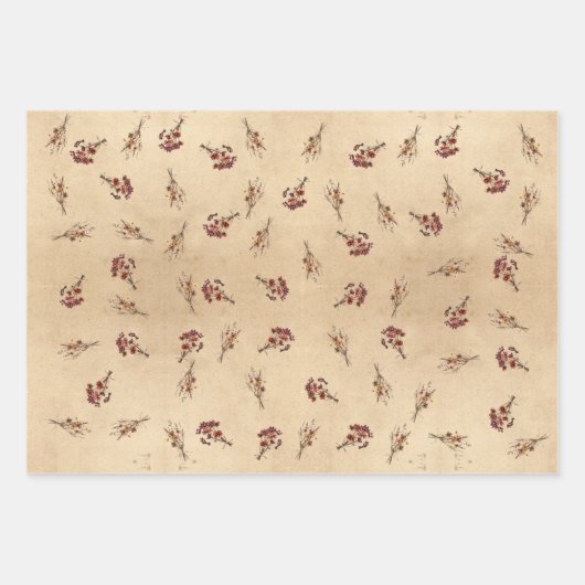 Kraft Rustic Press Papier Bloemen Inpakpapier Vel (Voorkant 2)